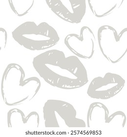 Kiss prints  seamless background, Valentine pattern design. Lip pattern design.