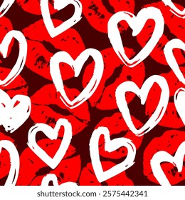 Kiss prints  seamless background, Valentine pattern design. Lip pattern design.