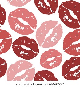 Kiss prints  seamless background, Valentine pattern design. Lip pattern design.