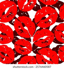 Kiss prints  seamless background, Valentine pattern design. Lip pattern design.