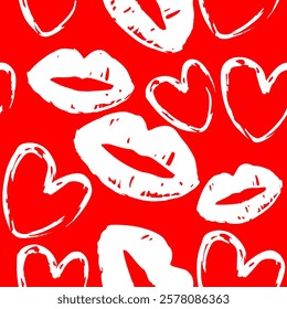 Kiss prints  seamless background, Valentine pattern design. Lip pattern design.