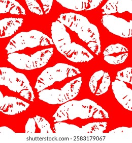 Kiss prints  seamless background, Valentine pattern design. Lip pattern design.