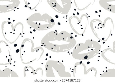 Kiss prints seamless pattern background, Valentine's day backdrop seamless