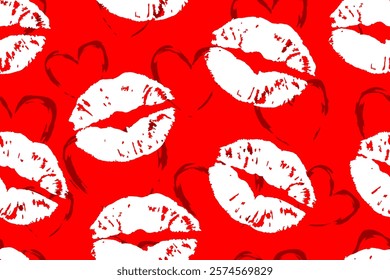 Kiss prints seamless pattern background, Valentine's day backdrop seamless