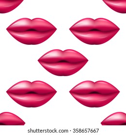 Kiss Seamless lips pattern Red and Pink pattern. Valentine day holiday vector illustration