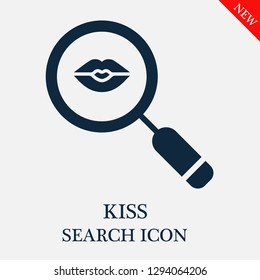 Kiss search icon. Editable Kiss search icon for web or mobile.