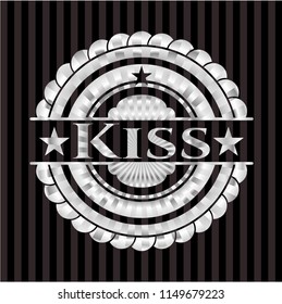 Kiss silvery badge or emblem