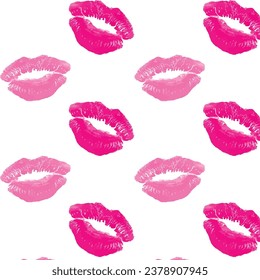 kiss traces of pink lipstick pattern
