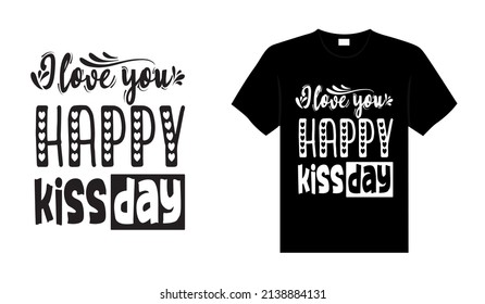 Kiss typography t shirt design