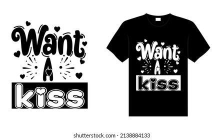 Kiss typography t shirt design