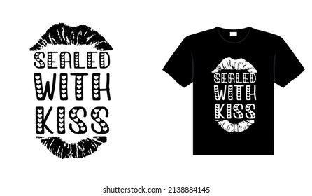 Kiss typography t shirt design