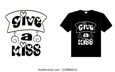 Kiss typography t shirt design