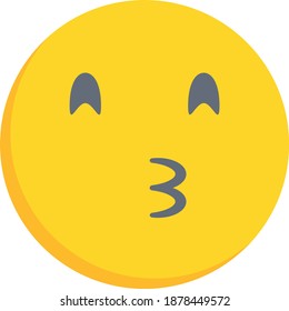 kiss vector flat colour icon