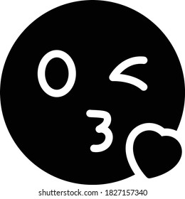 kiss vector glyph flat icon 
