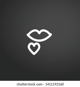 Kiss vector icon. Kiss concept stroke symbol design. Thin graphic elements vector illustration, outline pattern for your web site design, logo, UI. EPS 10.