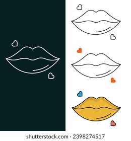"Kiss Vector illustration Icon Design"