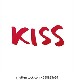 Kiss. Vector lettering