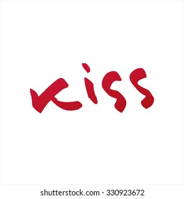 Kiss. Vector lettering