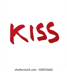 Kiss. Vector lettering graphic design