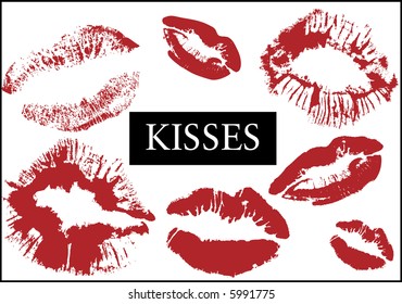 KISS VECTOR -  LIPSTICK RED DESIGN ELEMENTS  - CHANGE COLOR IF YOU WANT