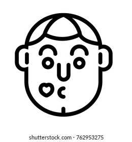 kiss vector outline icon