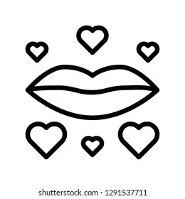 Kiss vector, Valentine and love related line style icon