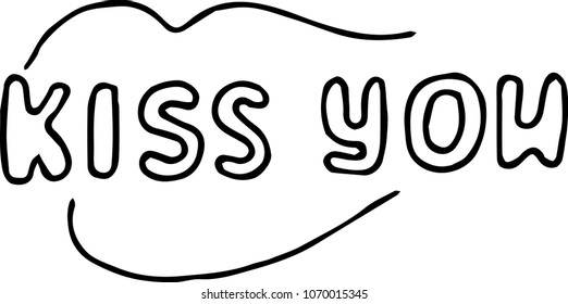 Kiss you vector illustration
