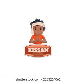 Kissan desh ka maan vector mascot logo template.