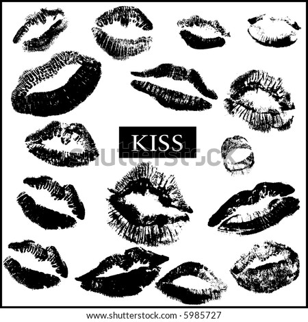 kisses -lips print - VECTOR