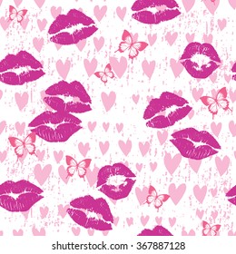 Kisses & Love Seamless Repeat Background