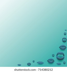 kisses on a turquoise gradient
