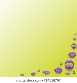 kisses on a yellow gradient