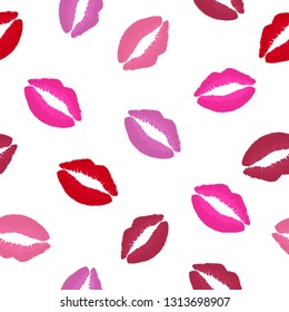 Kisses seamless pattern. Vector illustration