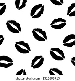 Kisses seamless pattern. Vector illustration