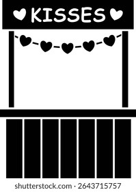 silhueta de cabine de beijo Ilustração vetorial isolada.
Casal beijando design de arte silhueta.
Para comemorar o Dia dos Namorados, casamento ou aniversário.
Fundo transparente.