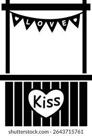 silhueta de cabine de beijo Ilustração vetorial isolada.
Casal beijando design de arte silhueta.
Para comemorar o Dia dos Namorados, casamento ou aniversário.
Fundo transparente.