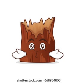 Kissing broken tree cartoon character vector illustration