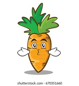 Kissing carrot character cartoon style vector illustration