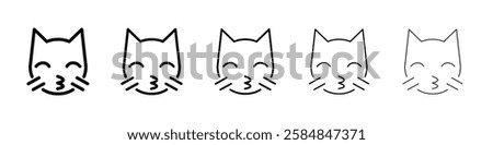 Kissing cat icon Vector logo sign