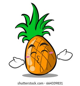 Kissing closed eyes pineapple cartoon character collection vector