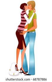 pareja de besos
