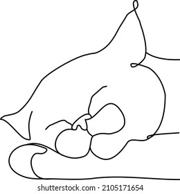 Kissing couple of cats for valentine day or wedding. Valentine day vector illustration for t-shirt, slogan design, print style, graphics