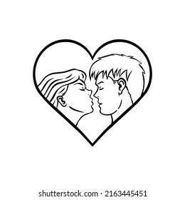 Vector del logotipo del icono de la pareja de besos.