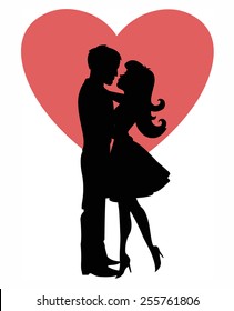 Kissing Couple Silhouette