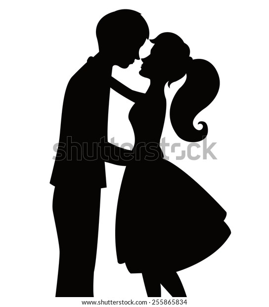 Download Kissing Couple Silhouette Stock Vector (Royalty Free ...