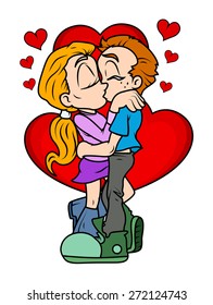 Kissing Couple - Valentine Graphic