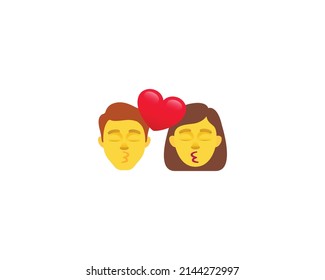 Kissing Couple Vector Isolated Character. Couple Icon