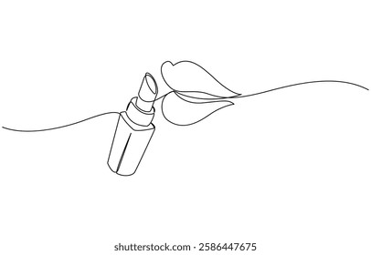 Kissing day lips single line art, continuous one line drawing of Isolated, Lipstick vector one line continuous drawing illustration.