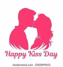 Kissing day poster, banner, greeting card, vector art illustration design