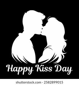 Kissing day poster, banner, greeting card, vector art illustration design